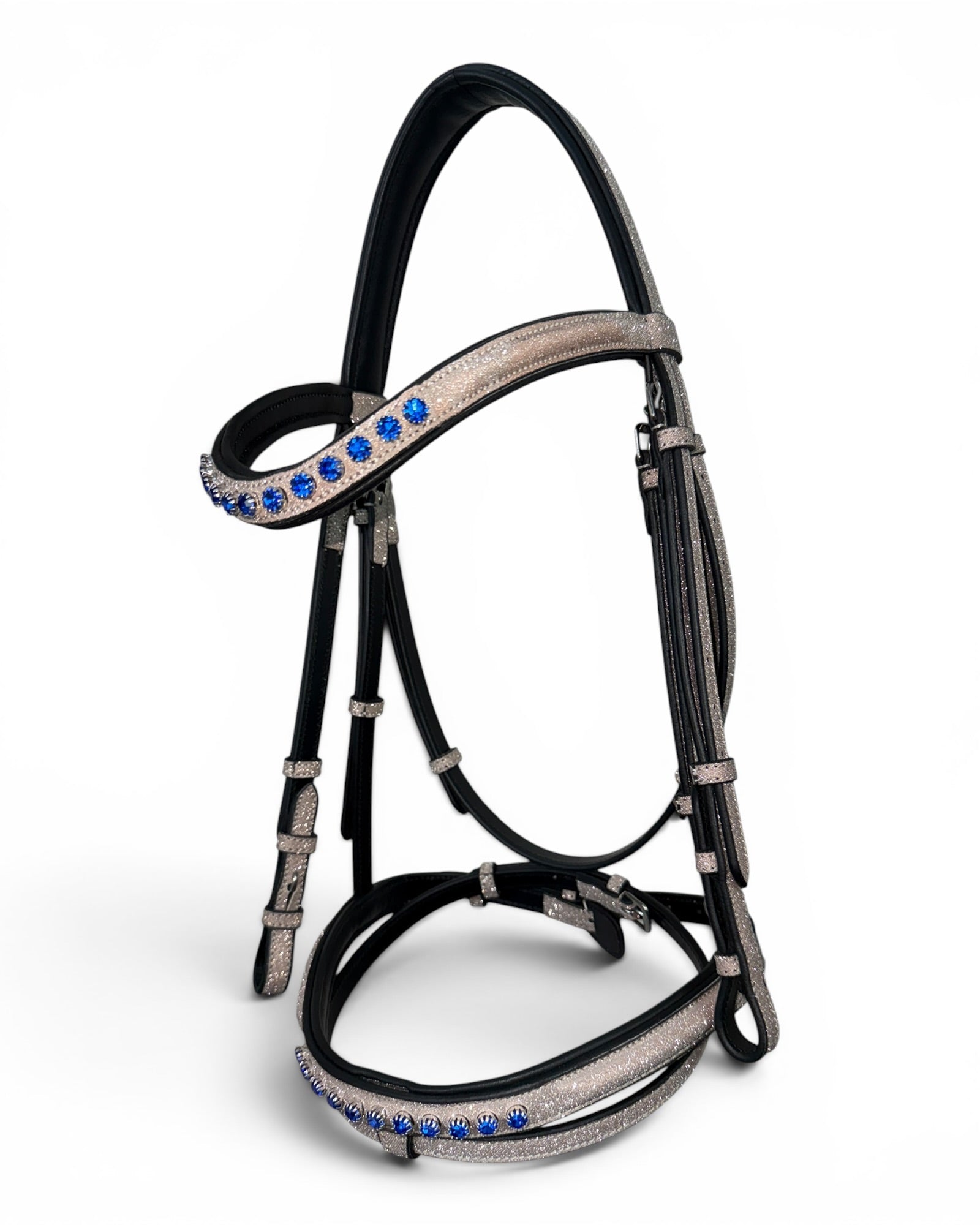 Platinum Sapphire Bridle with Reins