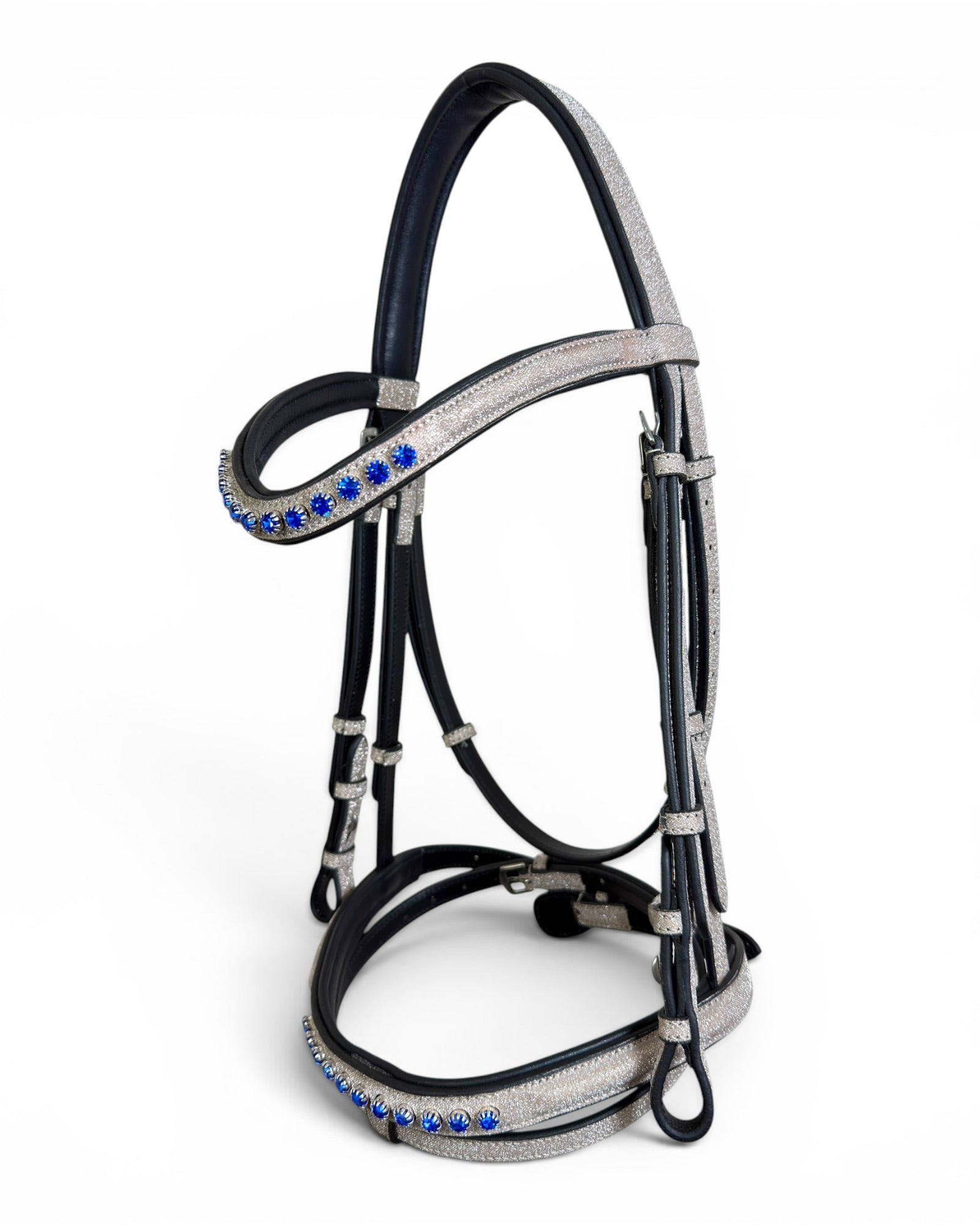 Platinum Sapphire Bridle with Reins